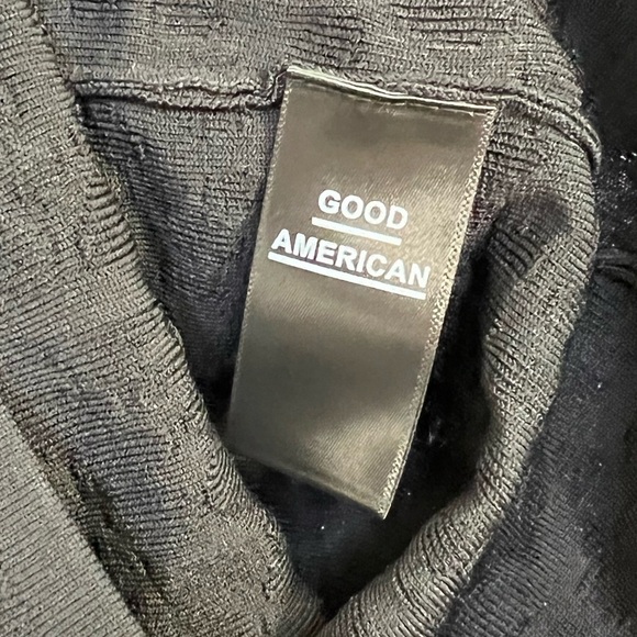 New Good American Deep V Leopard Long Sleeve Body-Con Dress size 1 - Picture 13 of 13